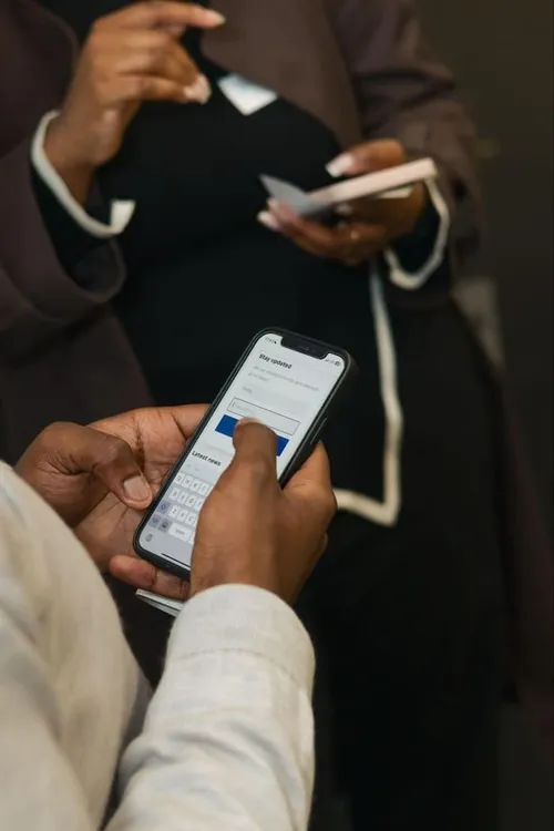 typing on phone